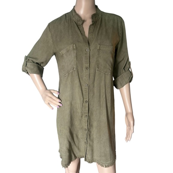 🫒Cloth & Stone Anthro Western Shirt Dress🫒 - Picture 2 of 12